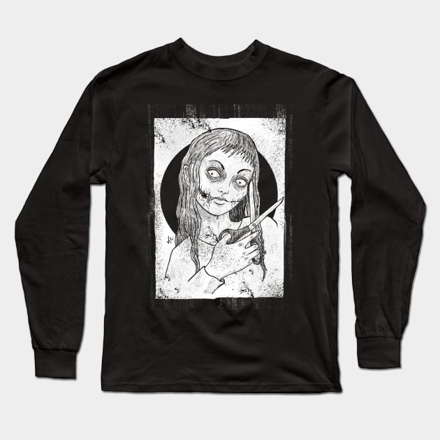 Carved (White print) Long Sleeve T-Shirt by Bloody Savage